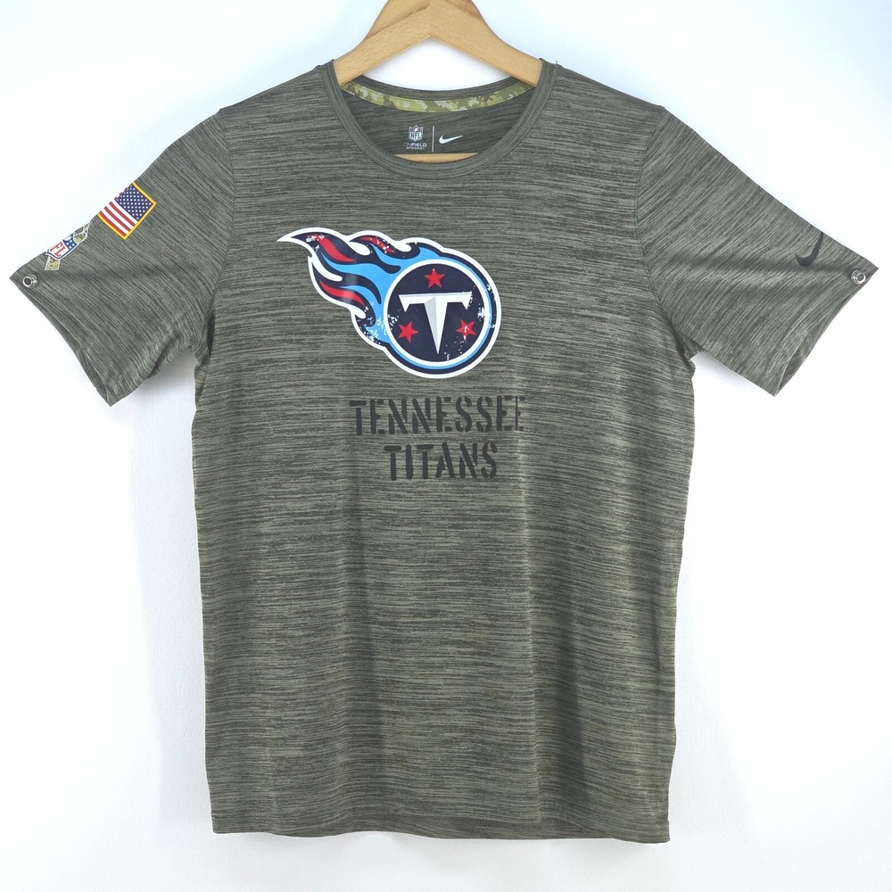TENNESSEE TITANS Nike Dri-Fit T-Shirt Boy's Large OnField Salute To Service Camo